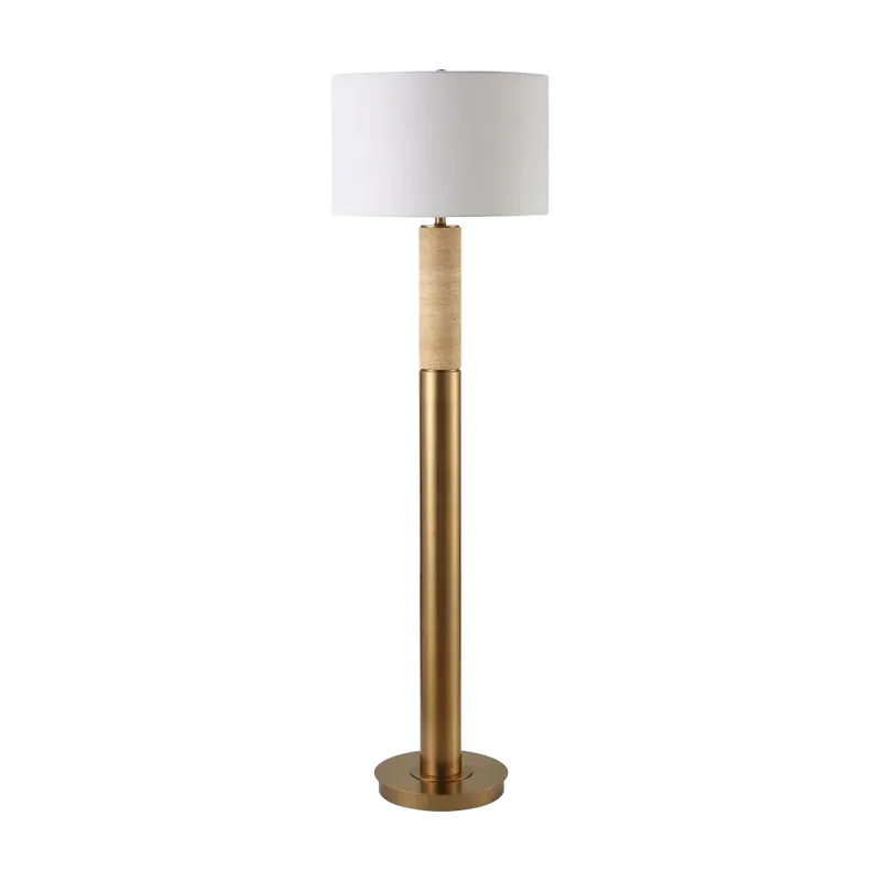 Bravertine Floor Lamp Gold & Travertine - 401Uttermost