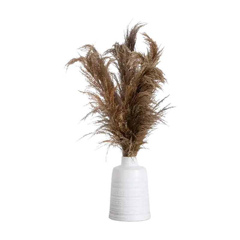 30" Desert Whisper - Dried Natural Pampas in Ceramic Vase