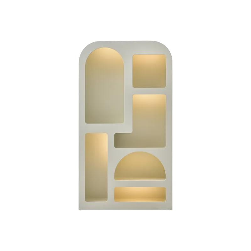 Cielo Bookshelf Alabaster w/ LED Lights - Modani Furniture