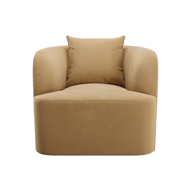 Elora Lounge Chair Camel Velvet - Modani Furniture