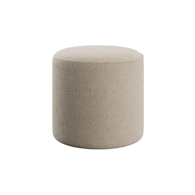 Elora Ottoman Greige Boucle - Modani Furniture