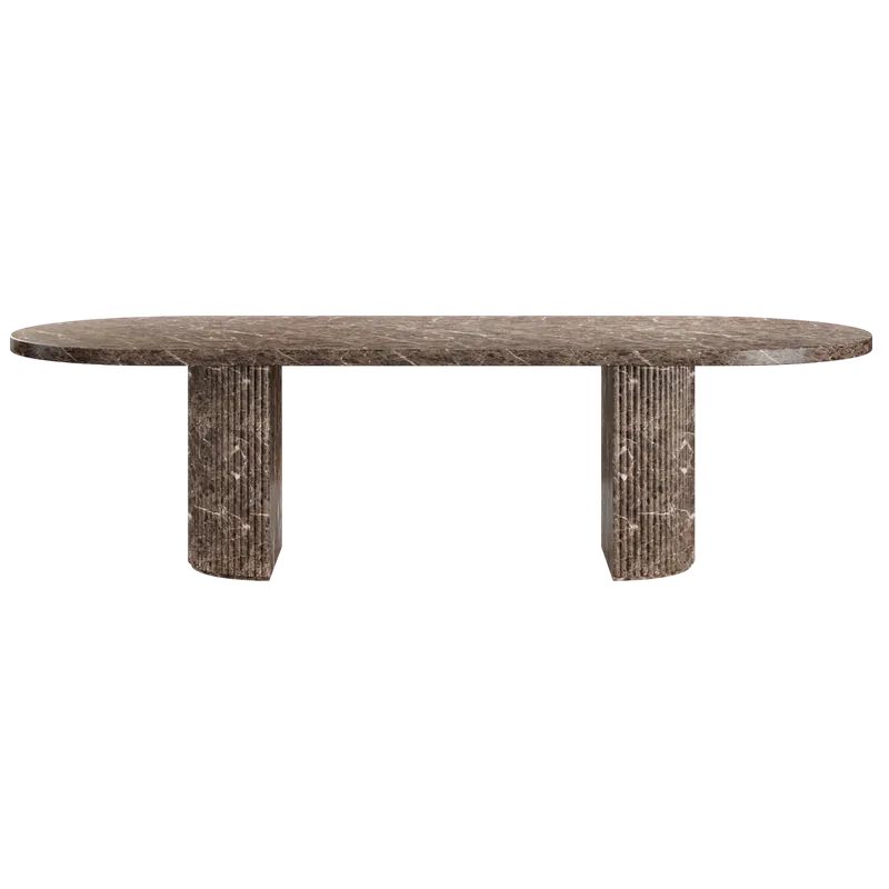 Bloom Dining Table Brown Marble - Modani Furniture