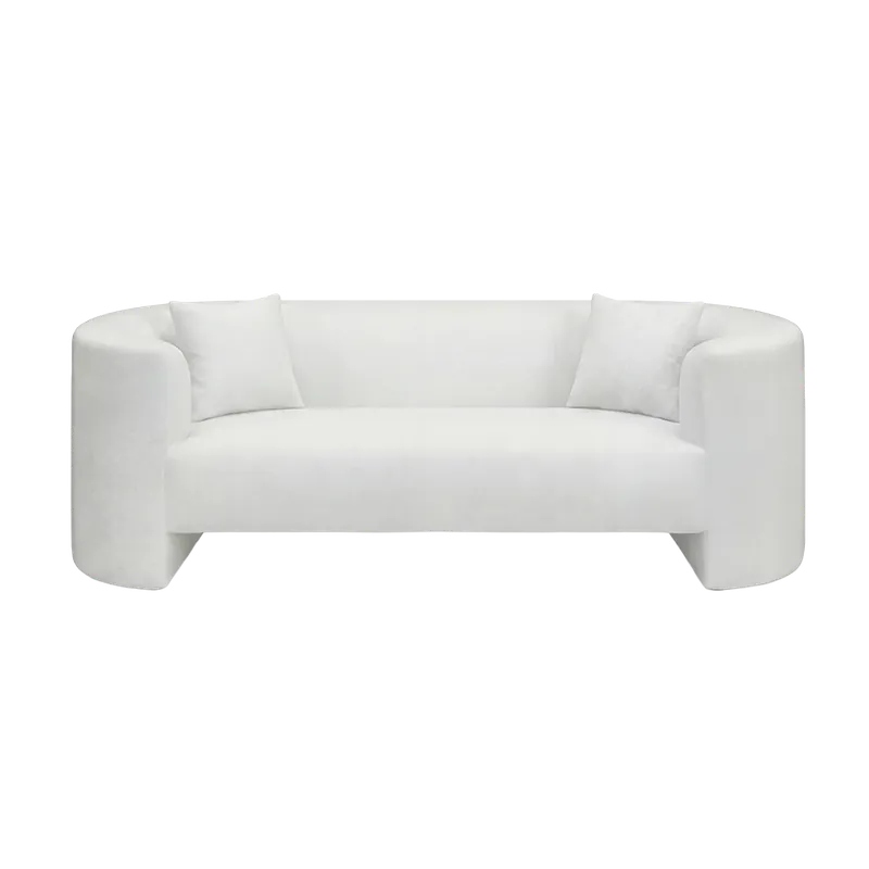 Elora 3 Seater Sofa White Boucle - Modani Live