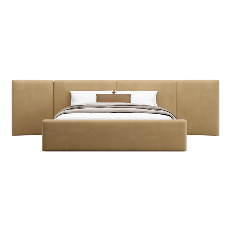 Apogee Bed Camel Velvet - Modani Furniture