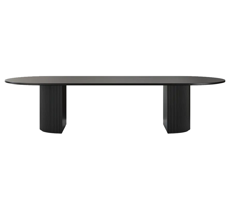 Oxford Rectangular XL Dining Table Black Wood - Modani Furniture