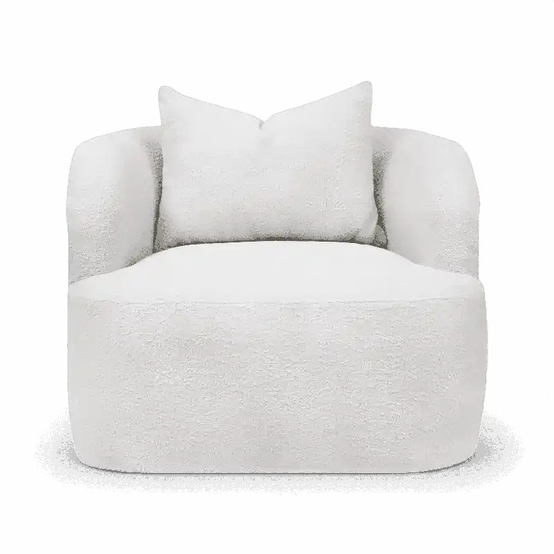 Elora Lounge Chair White Boucle - Modani Live