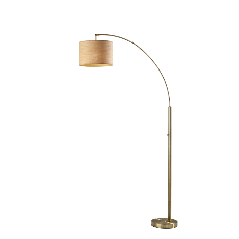Vista Brass Arc Floor Lamp - 401Adesso
