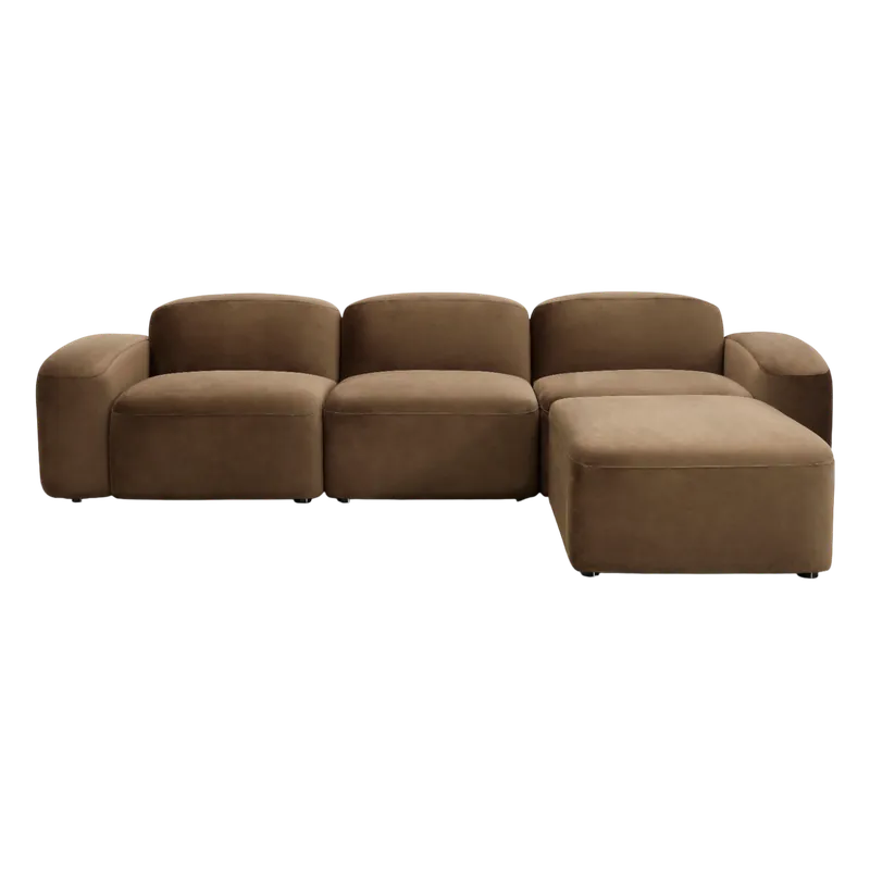 Brunello Sectional Sofa Brown Velvet - Modani Furniture