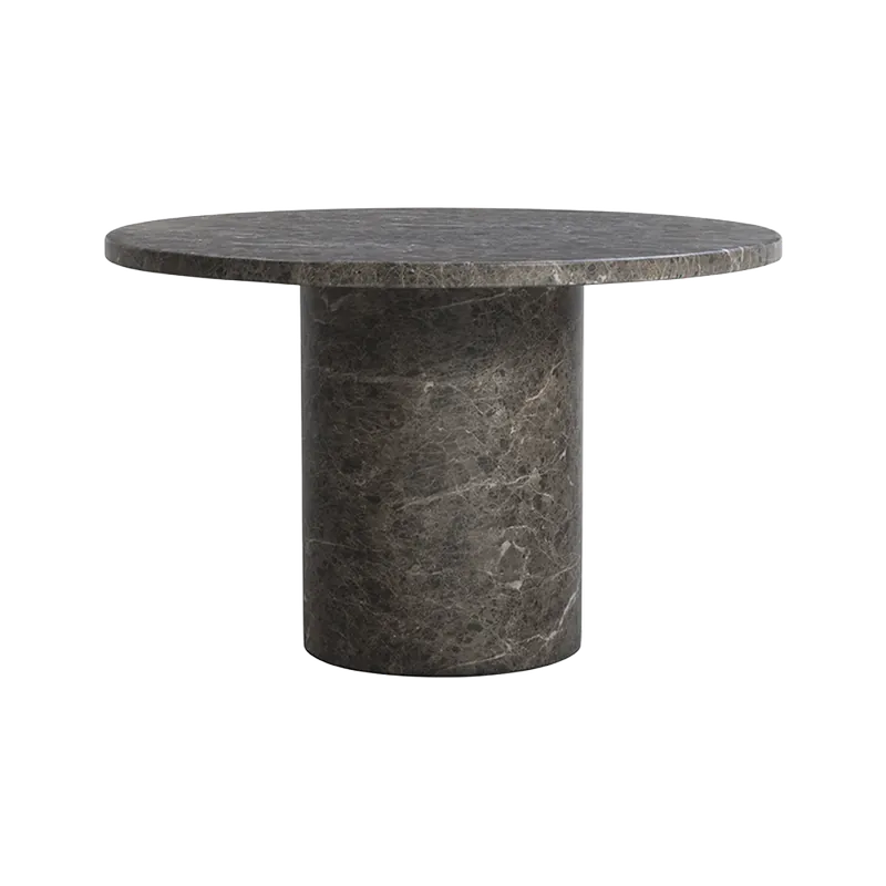 Bloom Round Dining Table Brown Marble - Modani Furniture