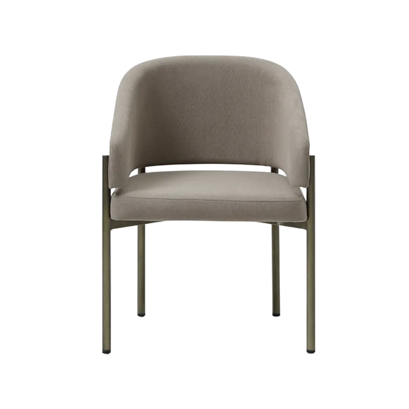 Oxford Dining Chair Mocha & Brass Frame - Modani Furniture