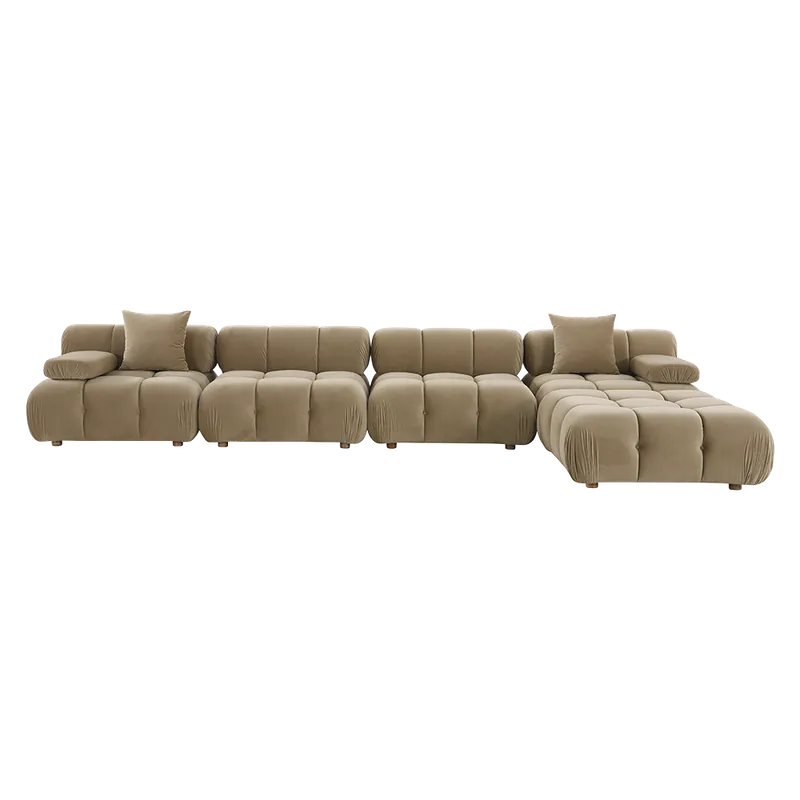Forma Large Sectional Sofa Camel Velvet - Modani Furniture