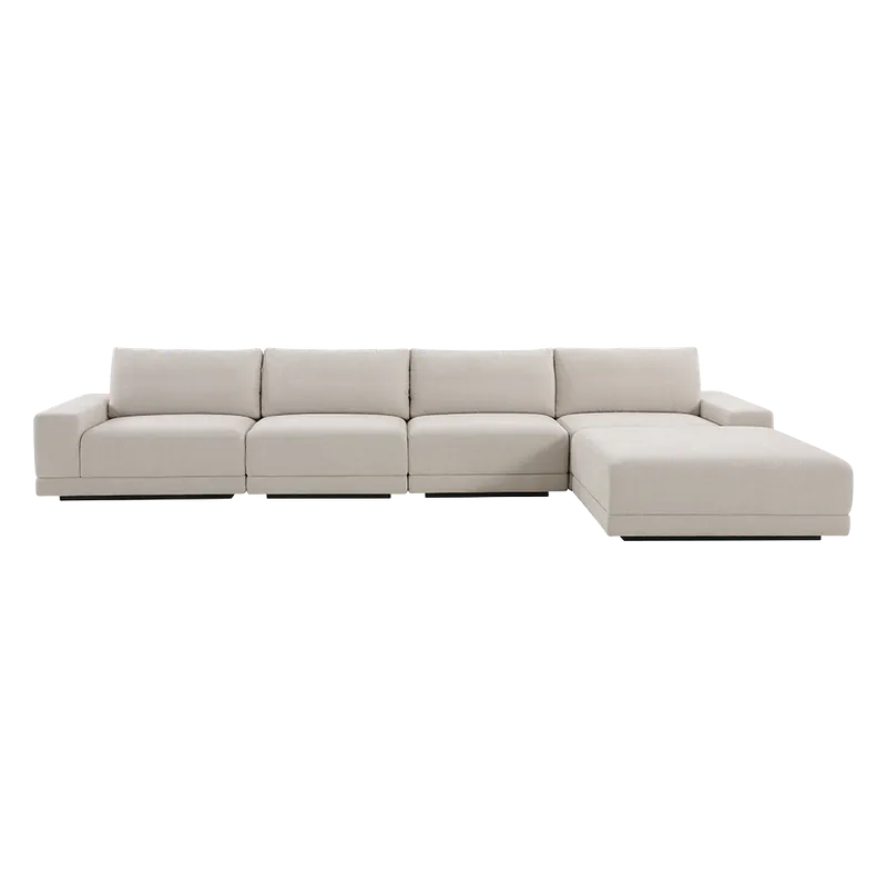 Torino 4-Piece Sofa & Ottoman Beige