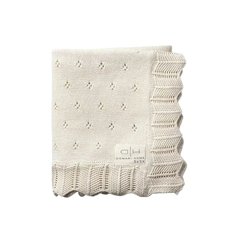 Scalloped Pointelle Blanket - Modani Furniture