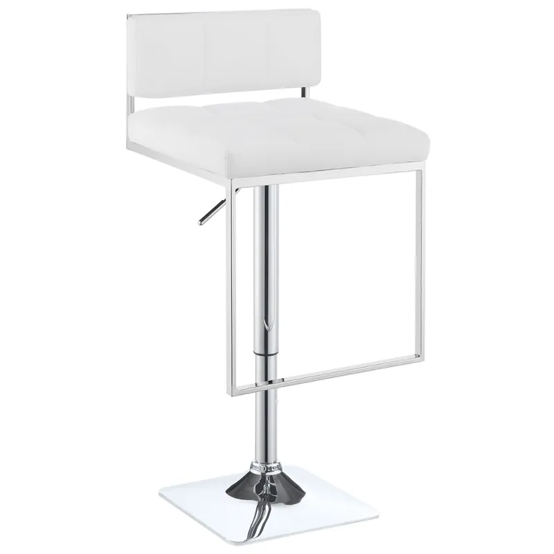 Alameda Adjustable Bar Stool Chrome and White - Coaster