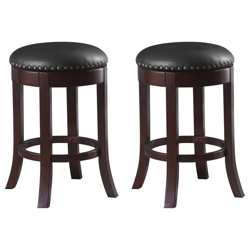 Aboushi Backless Swivel Counter Stool Brown (Set of 2) - Coaster