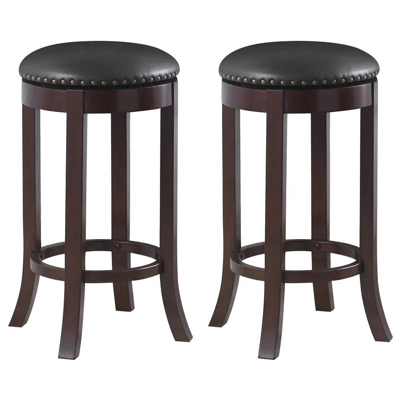 Aboushi Backless Swivel Bar Stool Brown (Set of 2) - Coaster
