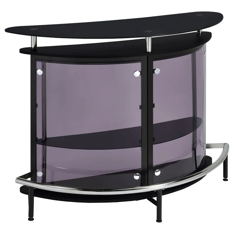 Amarillo Freestanding Glass Top Home Bar Wine Cabinet Black - Coaster