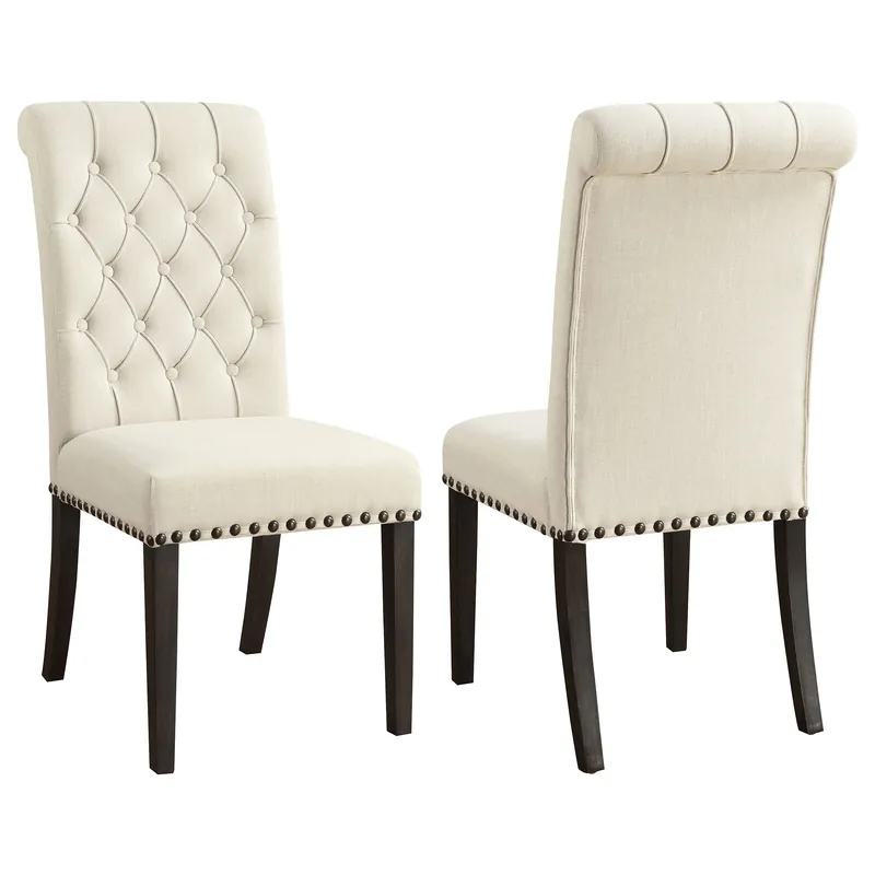 Alana Fabric Upholstered Dining Side Chair Beige (Set of 2) - Coaster
