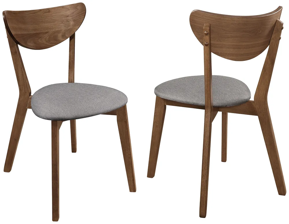Alfredo Dining Side Chair Grey and Natural Walnut (Set of 2) - Coaster