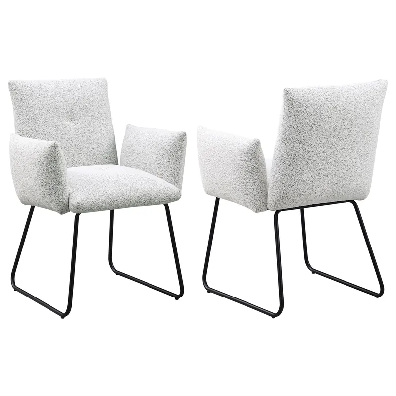 Ackland Upholstered Dining Side Chair Light Grey (Set of 2) - Coaster