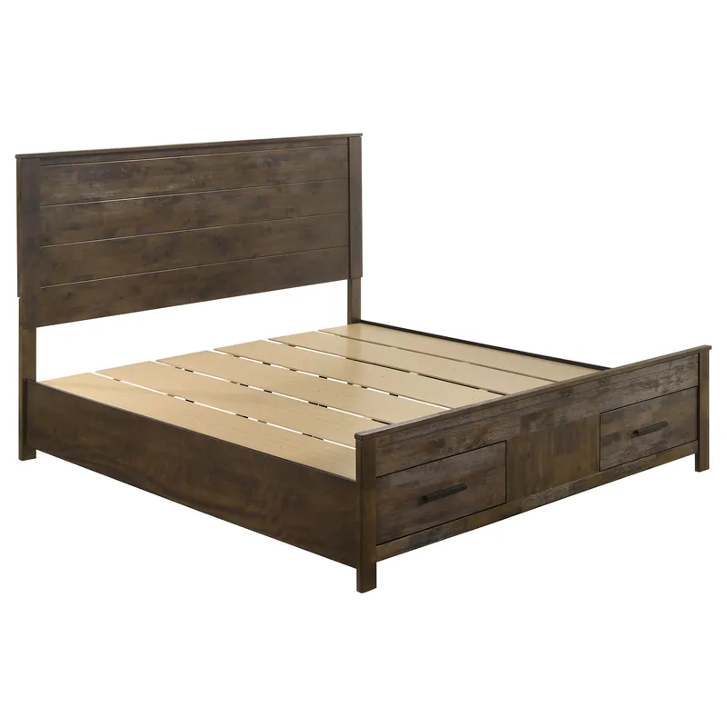 Woodmont Eastern King Storage Bed Rustic Golden Brown - Coaster