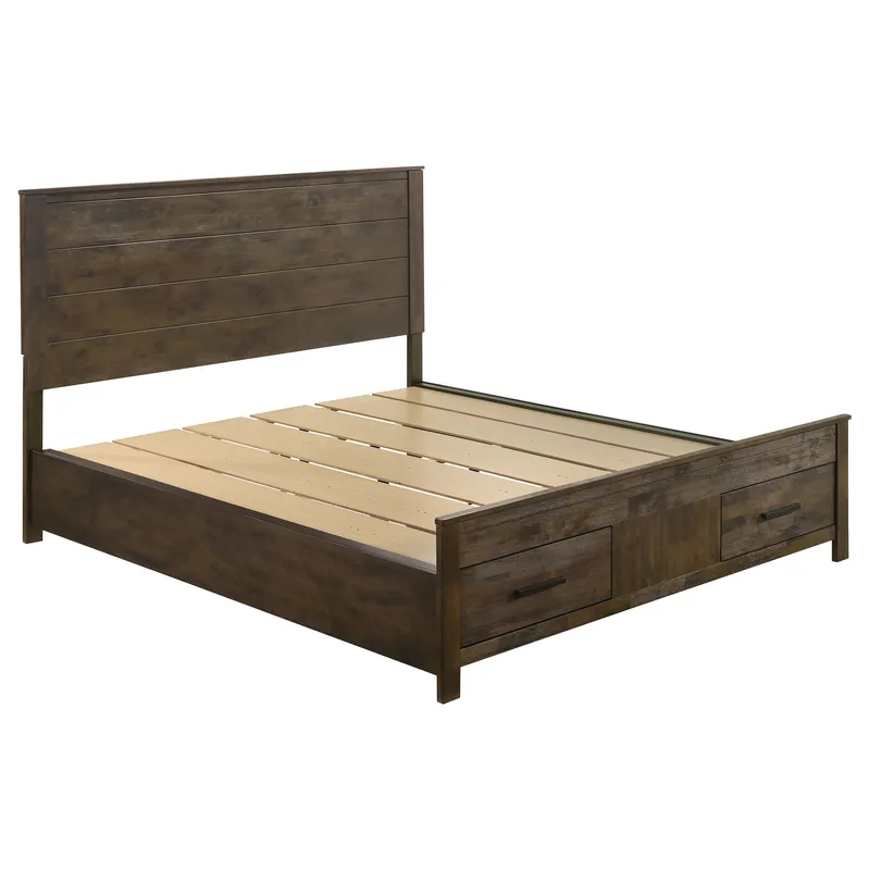 Woodmont California King Storage Bed Rustic Golden Brown - Coaster