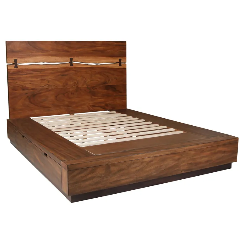 Winslow Wood Eastern King Storage Panel Bed Smokey Walnut - Coaster
