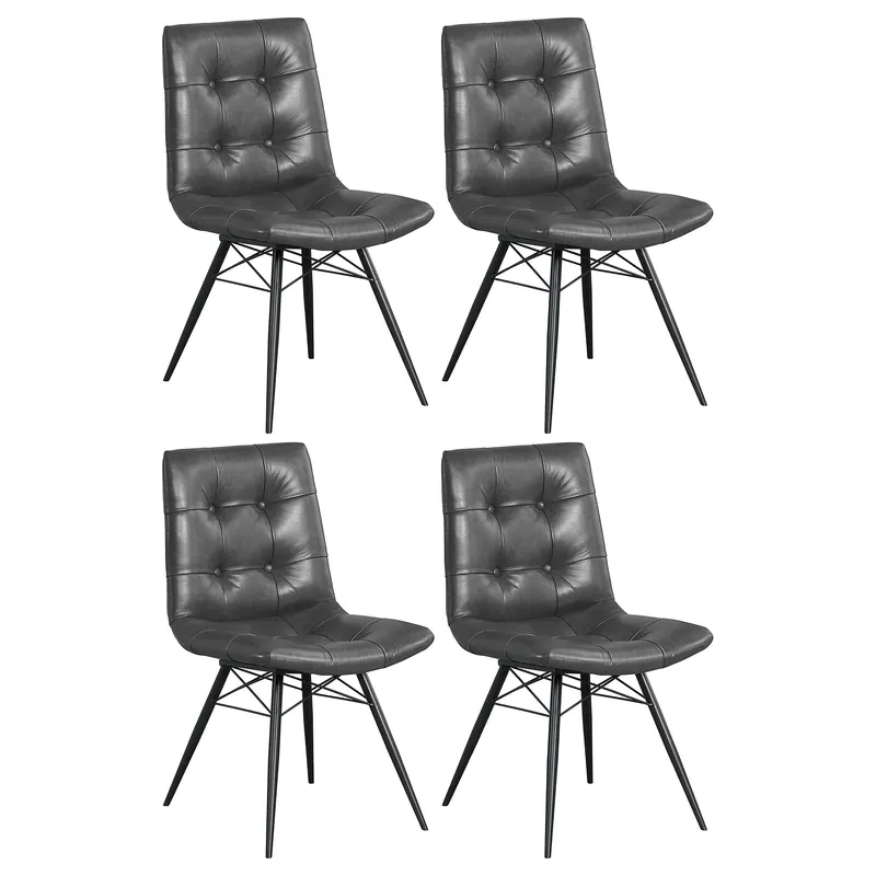 Aiken Upholstered Dining Side Chair Charcoal (Set of 4) - Coaster