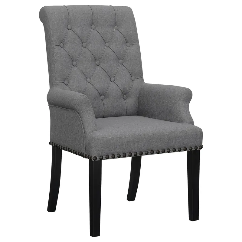 Alana Fabric Upholstered Dining Arm Chair Grey - Coaster