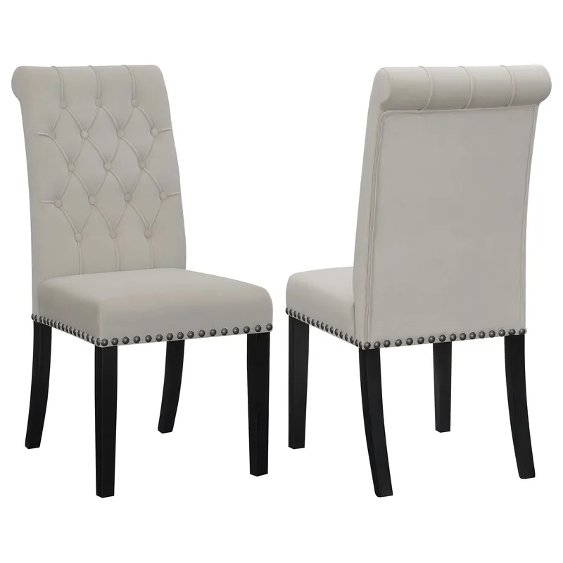 Alana Velvet Upholstered Dining Side Chair Sand (Set of 2) - Coaster