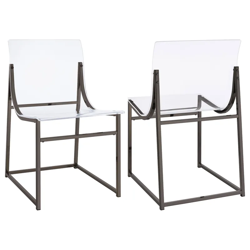 Adino Acrylic Dining Side Chair Black Nickel (Set of 2) - Coaster