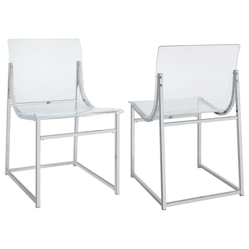 Adino Acrylic Dining Side Chair Chrome (Set of 2) - Coaster