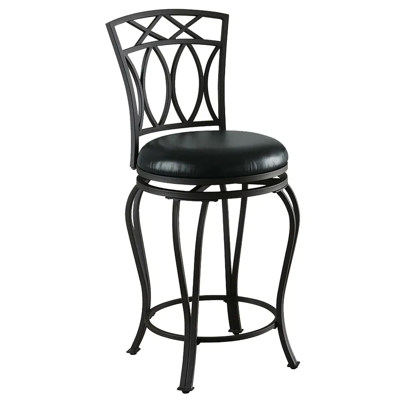 Adamsville Upholstered Swivel Counter Height Stool Black - Coaster