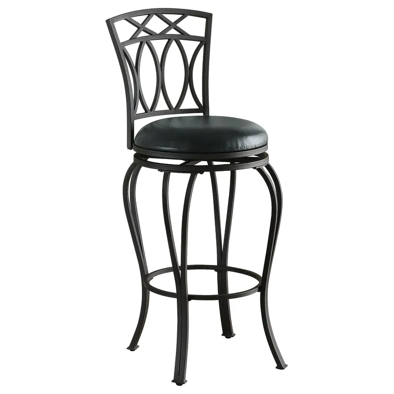 Adamsville Upholstered Swivel Bar Stool Black - Coaster