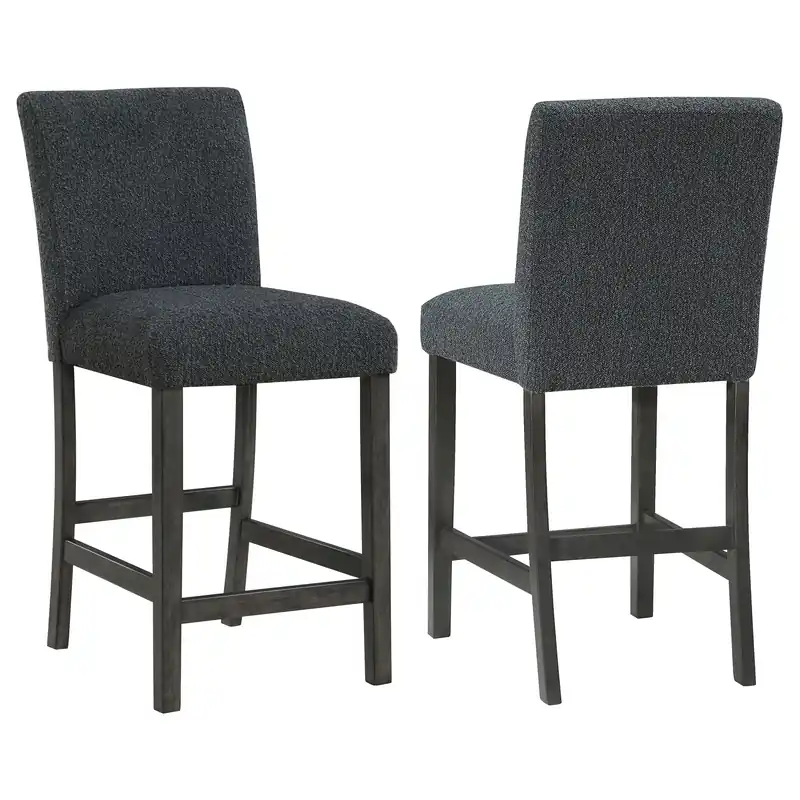 Alba Boucle Upholstered Counter Chair Black (Set of 2) - Coaster