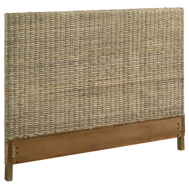 Zyla Woven Rattan California King Panel Headboard Kubu Grey - Coaster