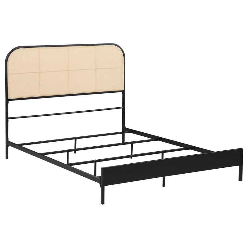 Amherst Radio Weave Rattan Metal Full Bed Black - Coaster