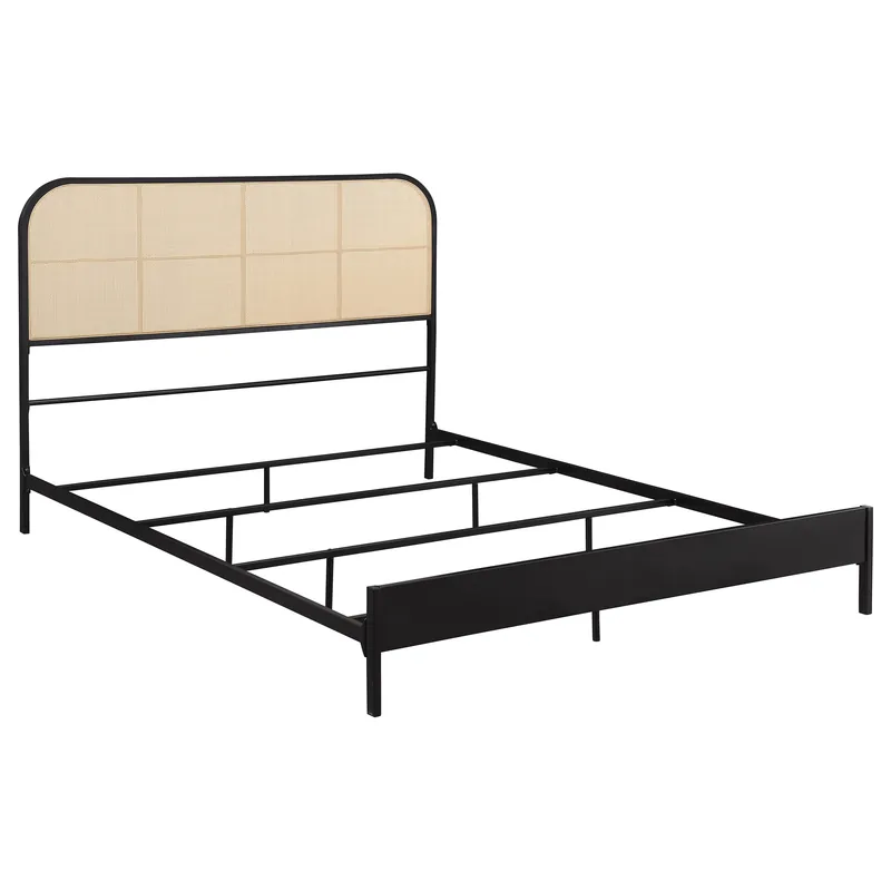 Amherst Radio Weave Rattan Metal Queen Bed Black - Coaster