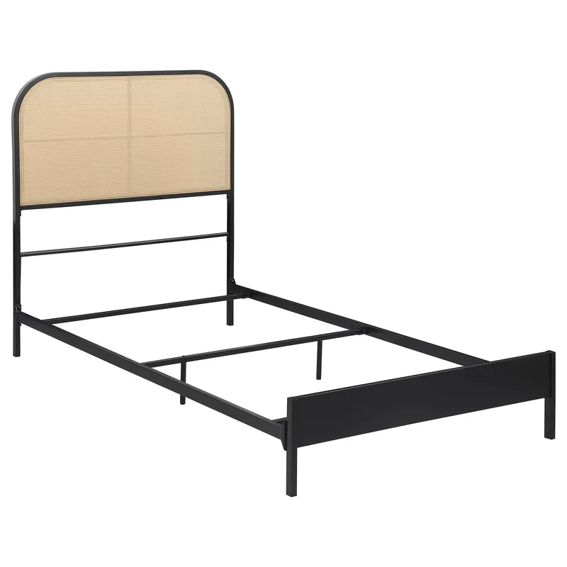 Amherst Radio Weave Rattan Metal Full Bed Black - Coaster