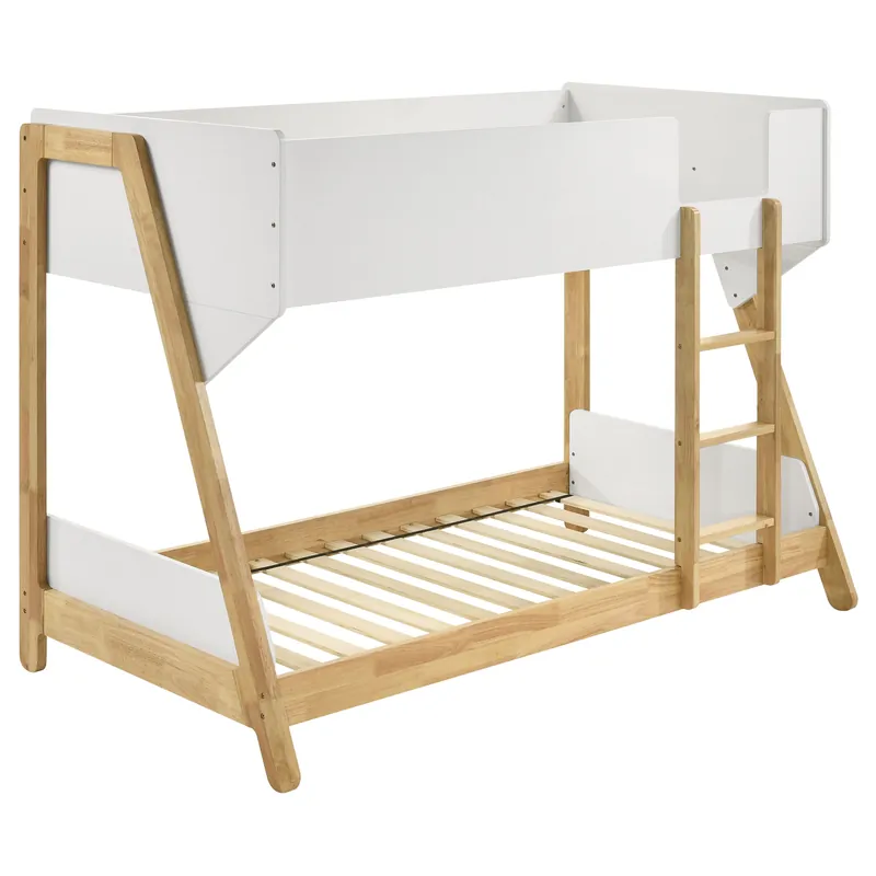 Wyatt Wood Twin Over Twin Bunk Bed White and Natural - Coaster
