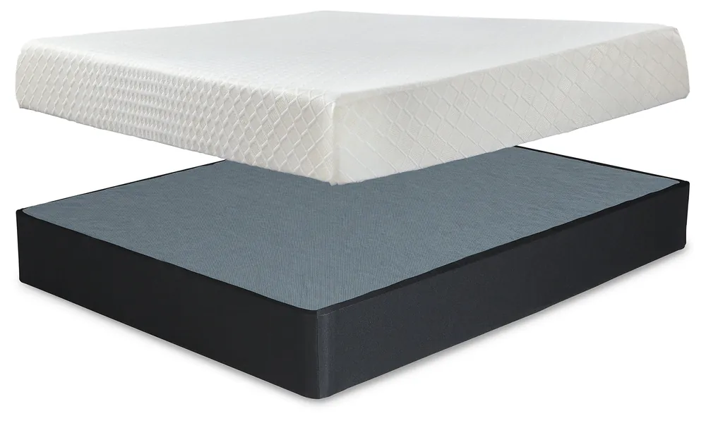 10 Inch Chime Memory Foam King Mattress and Foundation - Ashley Furniture