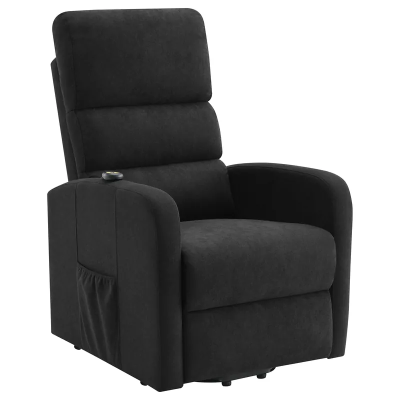 Amsdell Upholstered Power Lift Recliner with Remote Black - Coaster