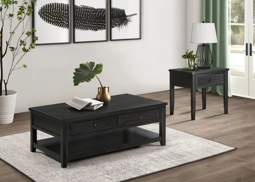 Concord 2-piece Coffee and End Table Set Distressed Java