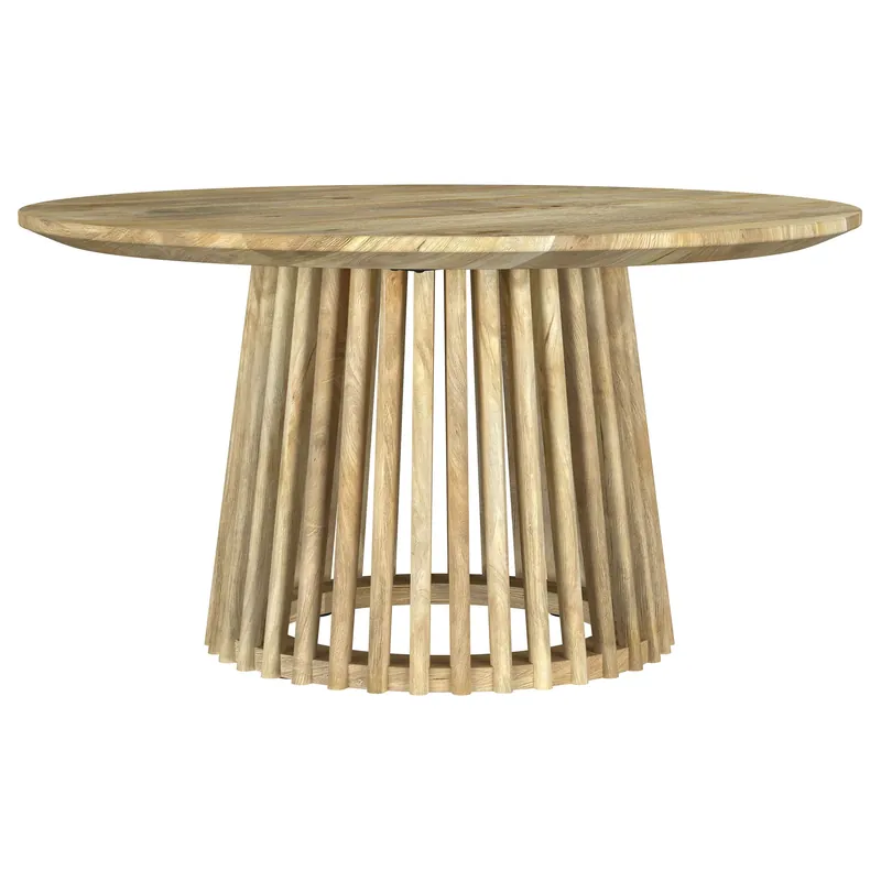 Touhy Round Solid Wood Cocktail Coffee Table Natural Mango - Coaster