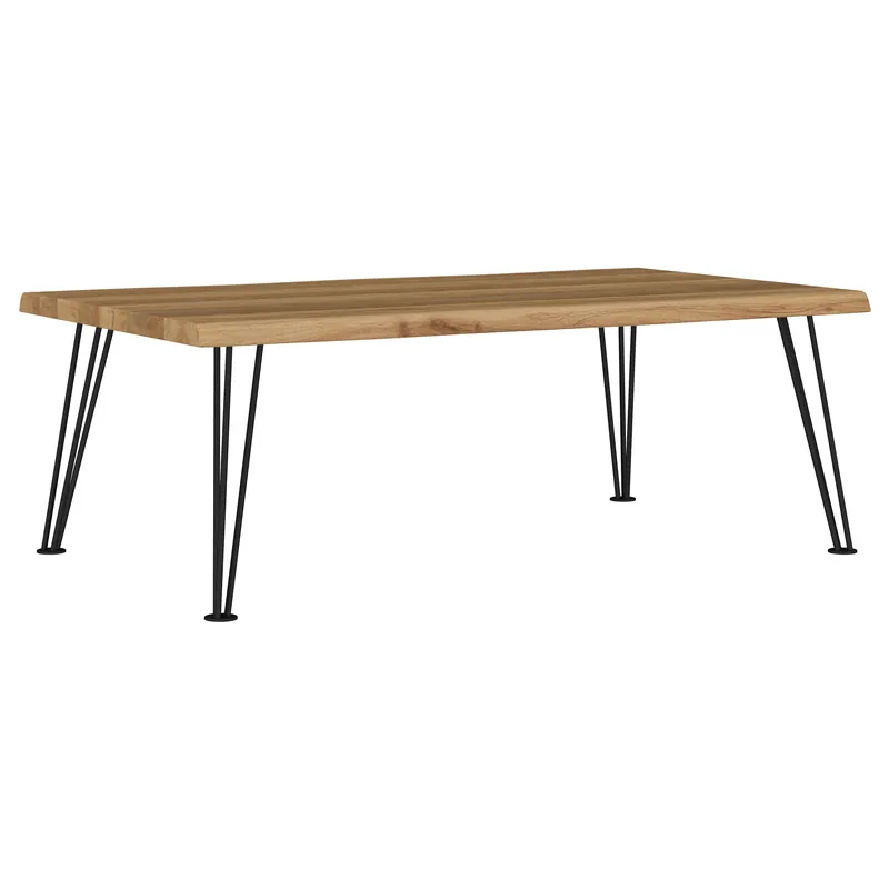 Zander Rectangular Wood Top Coffee Table Natural Brown - Coaster