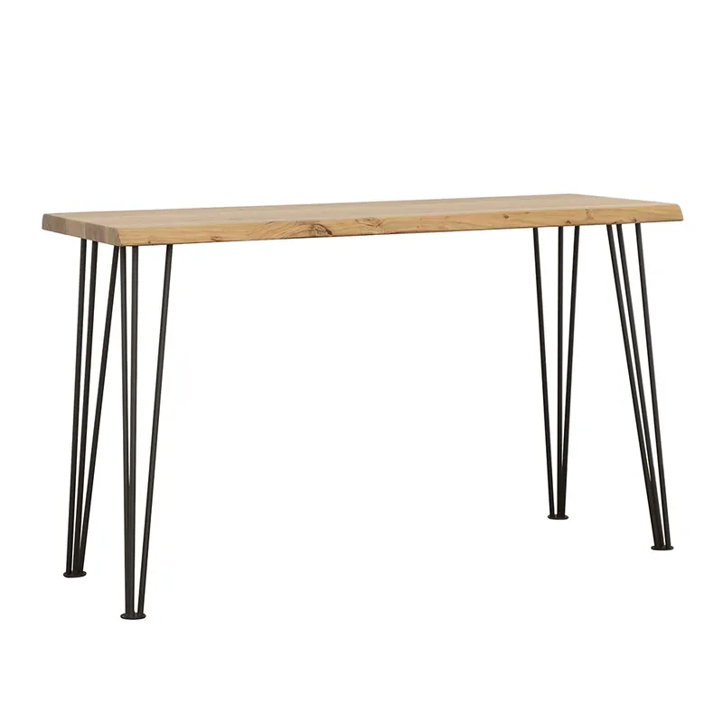 Zander Solid Wood Top Console Table Natural and Matte Black - Coaster