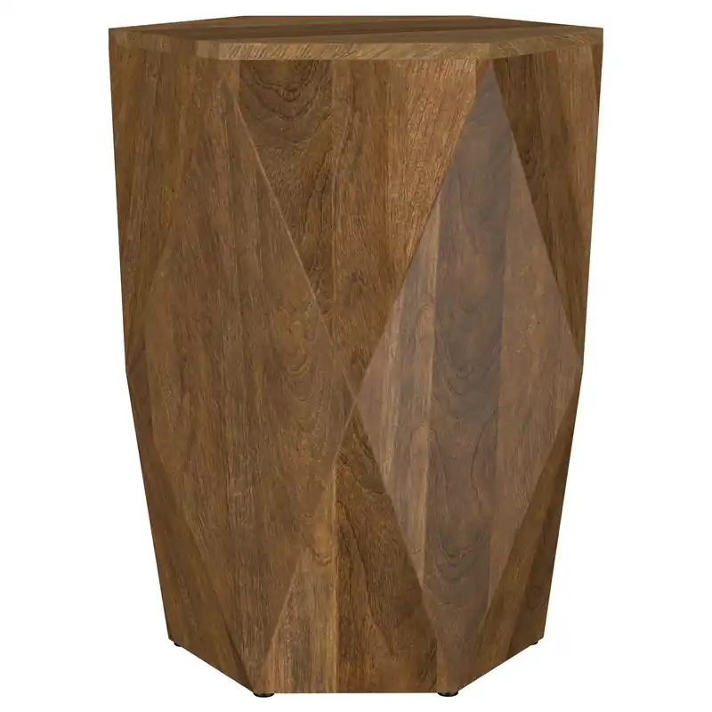 Zalika Hexagonal Solid Mango Wood End Table Natural - Coaster
