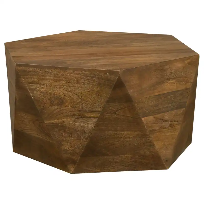 Zalika Hexagonal Solid Mango Wood Coffee Table Natural - Coaster