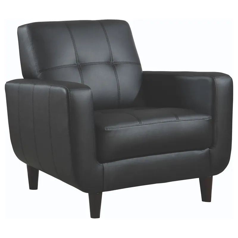 Aaron Upholstered Track Arm Tufted Accent Chair Black - Coaster