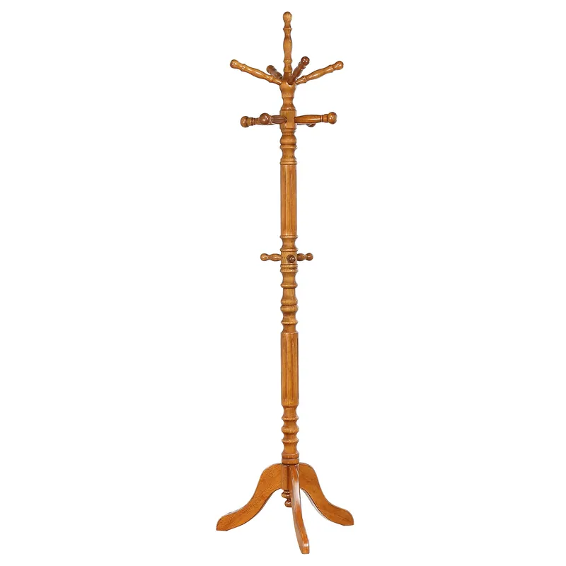 Achelle 11 Hook Freestanding Coat Rack Hanger Golden Brown - Coaster